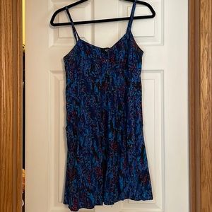 Express blue floral mini dress